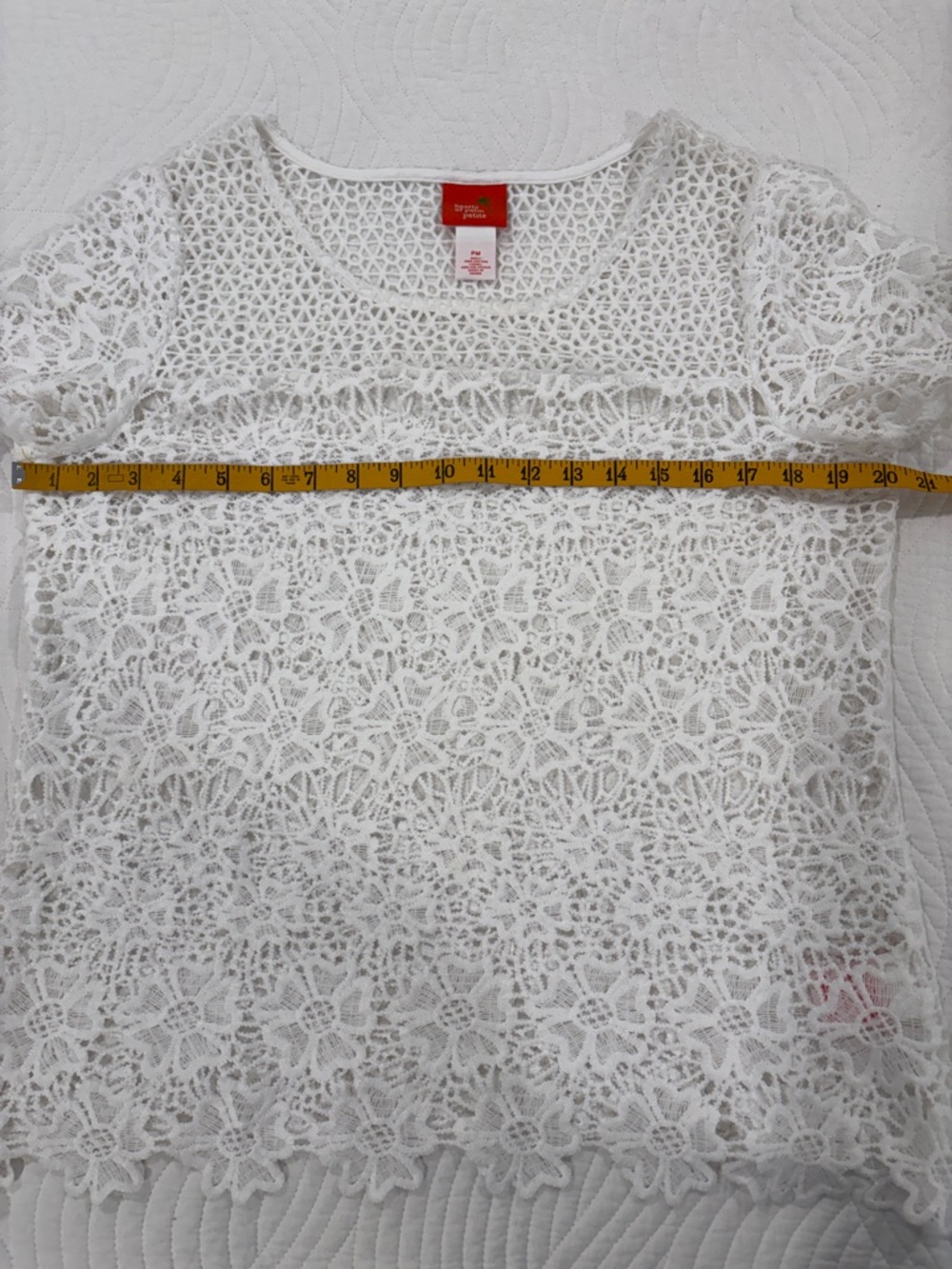 hearts of palm White Crochet Lace Short Sleeve Top - Picture 11 of 11